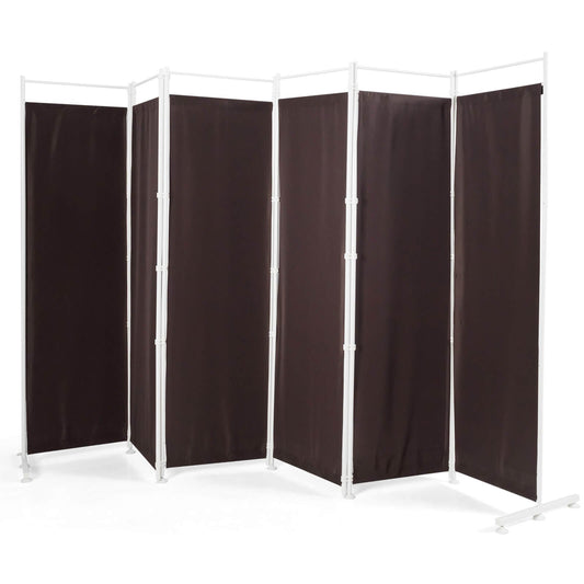 6-Panel Room Divider Folding Privacy Screen, Brown - Gallery Canada