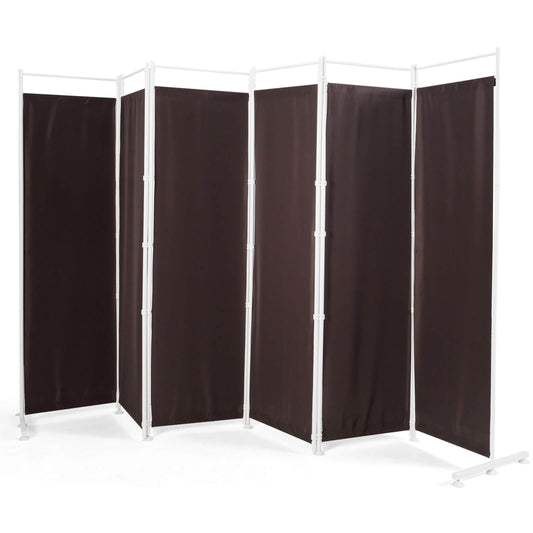 6-Panel Folding Privacy Screen, Brown Room Dividers Brown at Gallery Canada