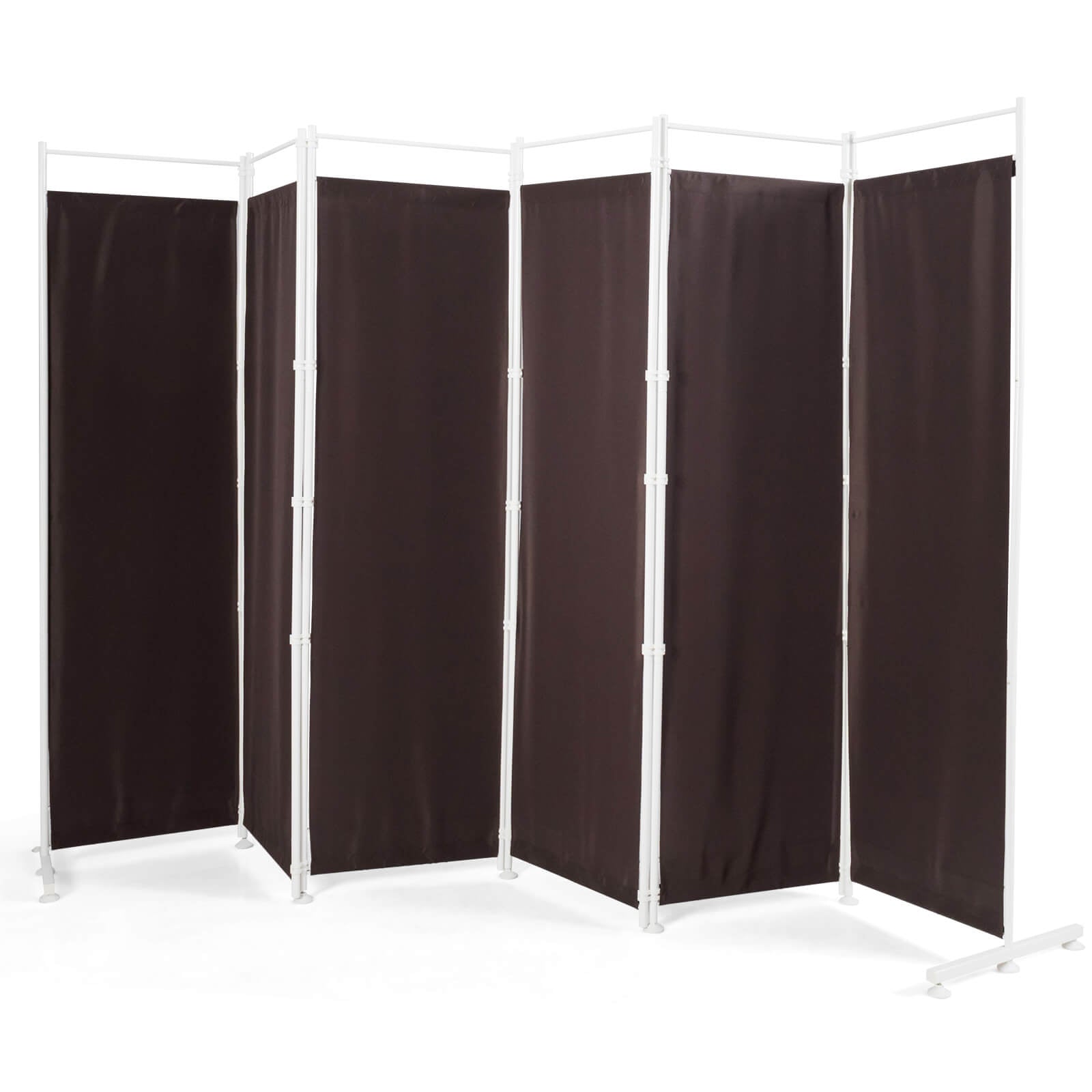6-Panel Room Divider Folding Privacy Screen, Brown Room Dividers Brown at Gallery Canada