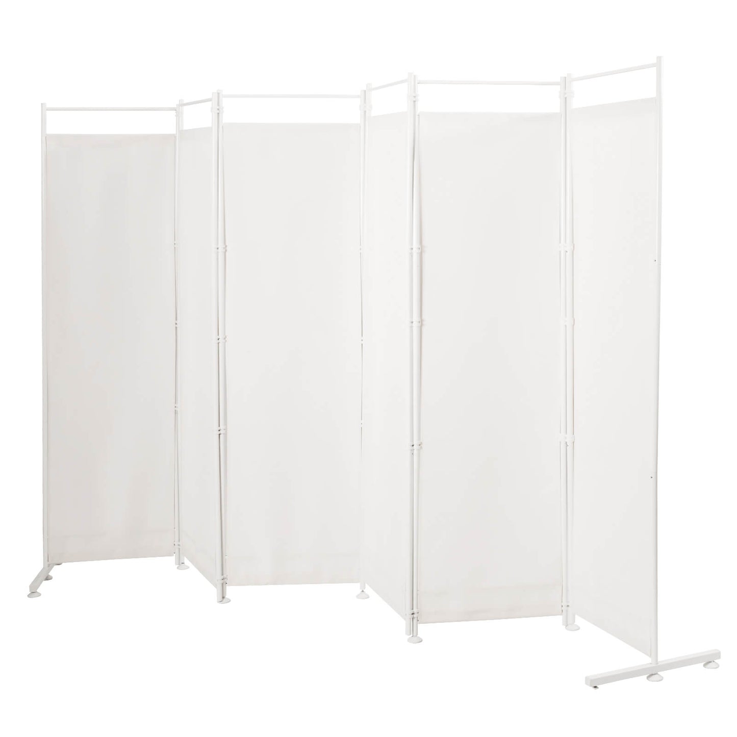 6-Panel Folding Privacy Screen, White
