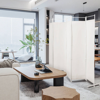 6-Panel Room Divider Folding Privacy Screen, White Room Dividers at Gallery Canada