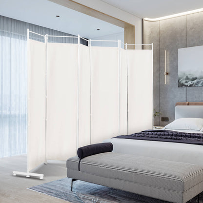6-Panel Room Divider Folding Privacy Screen, White Room Dividers at Gallery Canada