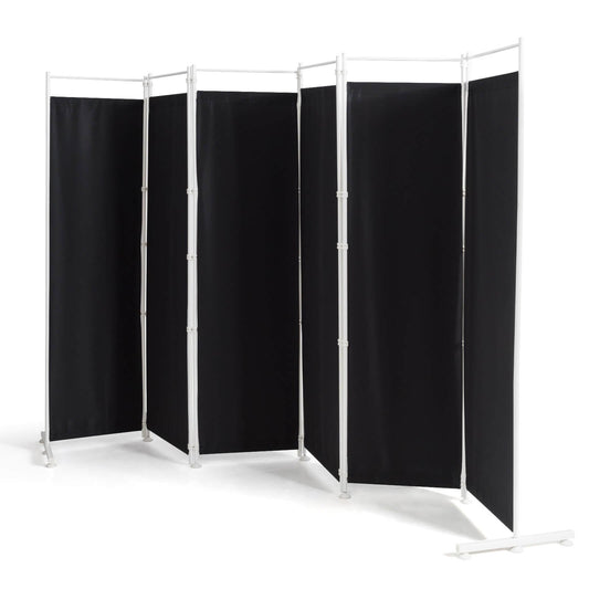 6-Panel Room Divider Folding Privacy Screen , Black at Gallery Canada