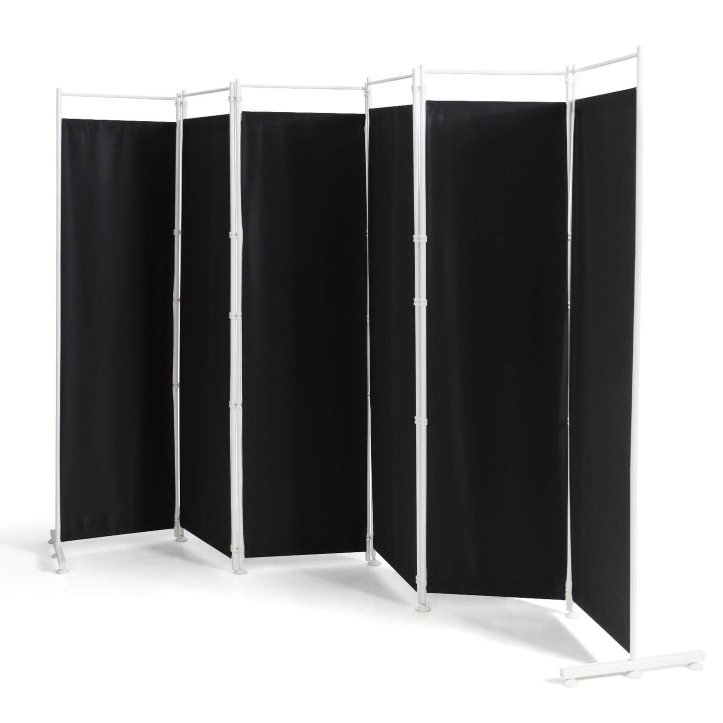 6-Panel Room Divider Folding Privacy Screen , Black Room Dividers Black at Gallery Canada