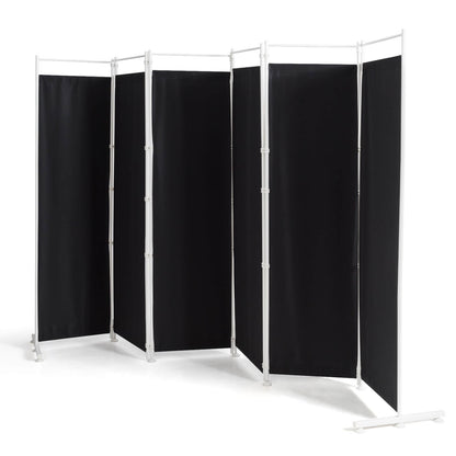6-Panel Room Divider Folding Privacy Screen , Black Room Dividers Black at Gallery Canada