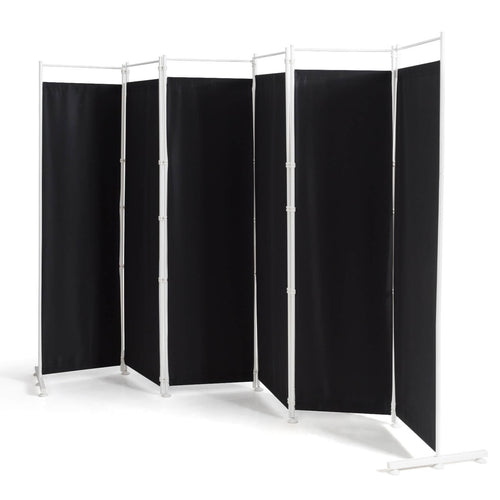 6-Panel Folding Privacy Screen, Black