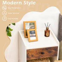 Thumbnail for Set of 2 Nightstand with Drawer Cabinet End Side Table Raised Top - Gallery View 11 of 12