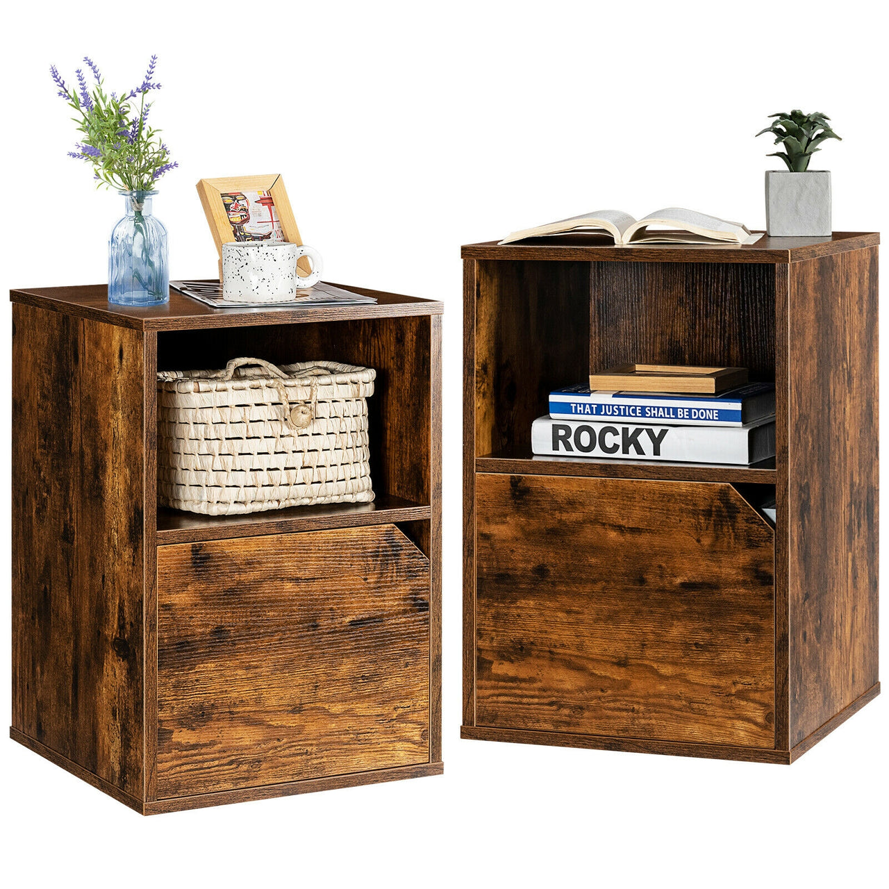 Set of 2 Nightstands Side End Table for Living Room - Gallery View 8 of 11
