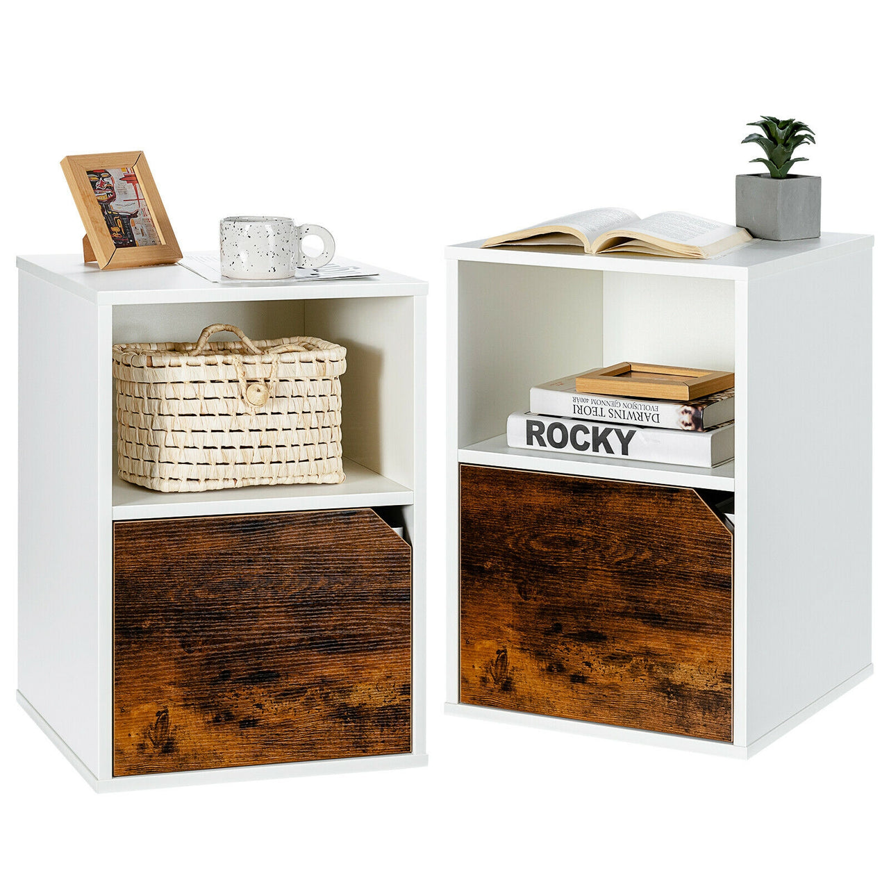 Set of 2 Nightstands Side End Table for Living Room - Gallery View 8 of 10