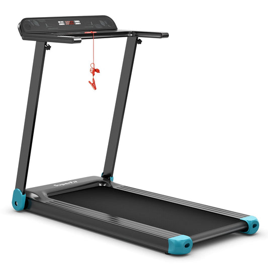 Folding Electric Compact Walking Treadmill with APP Control Speaker, Blue - Gallery Canada