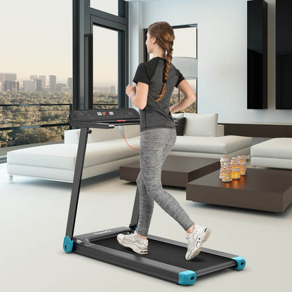 Folding Electric Compact Walking Treadmill with APP Control Speaker, Blue Treadmills at Gallery Canada