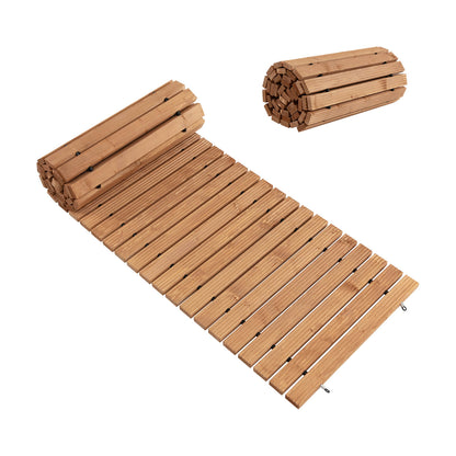 8 Feet Roll-Out Weather-Resistant Patio Hardwood Pathway, 22 Inch, Brown Decorative Fencing & Flooring at Gallery Canada