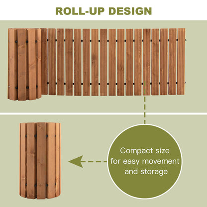8 Feet Roll-Out Weather-Resistant Patio Hardwood Pathway, 22 Inch, Brown Decorative Fencing & Flooring at Gallery Canada