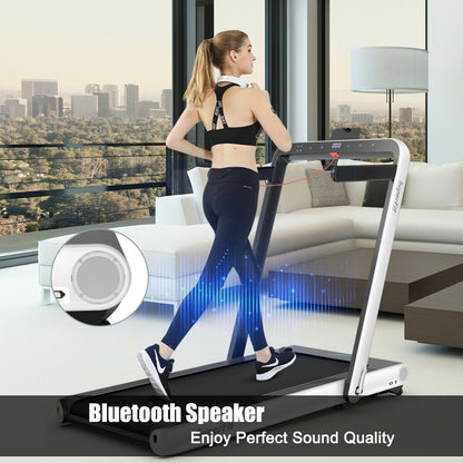 4.75HP 2 In 1 Folding Treadmill, Remote APP Control, White Treadmills at Gallery Canada