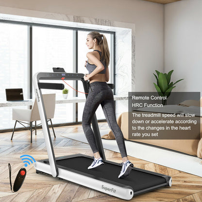 4.75HP 2 In 1 Folding Treadmill, Remote APP Control, White Treadmills at Gallery Canada