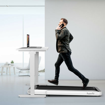 4.75HP 2 In 1 Folding Treadmill, Remote APP Control, White Treadmills at Gallery Canada