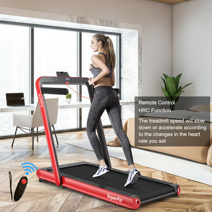 4.75HP 2 In 1 Folding Treadmill with Remote APP Control, Red Treadmills at Gallery Canada