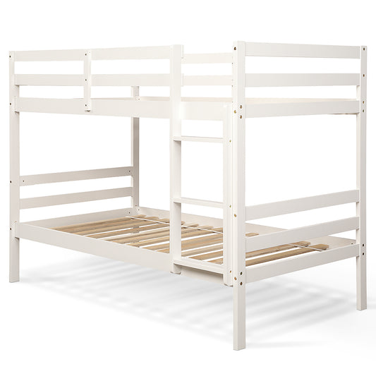 Twin Bunk Bed, Solid Hardwood, White Bunk Bed Frame White at Gallery Canada