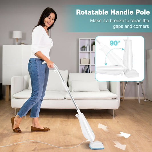 1100 W Electric Steam Mop with Water Tank for Carpet, White - Gallery Canada