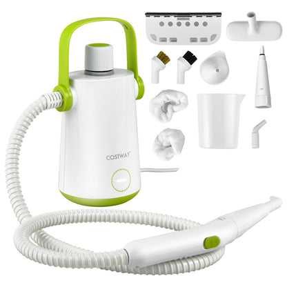 1000W Multifunction Portable Hand-held Steam Cleaner with 10 Accessories, Green Vacuums & Cleaners at Gallery Canada