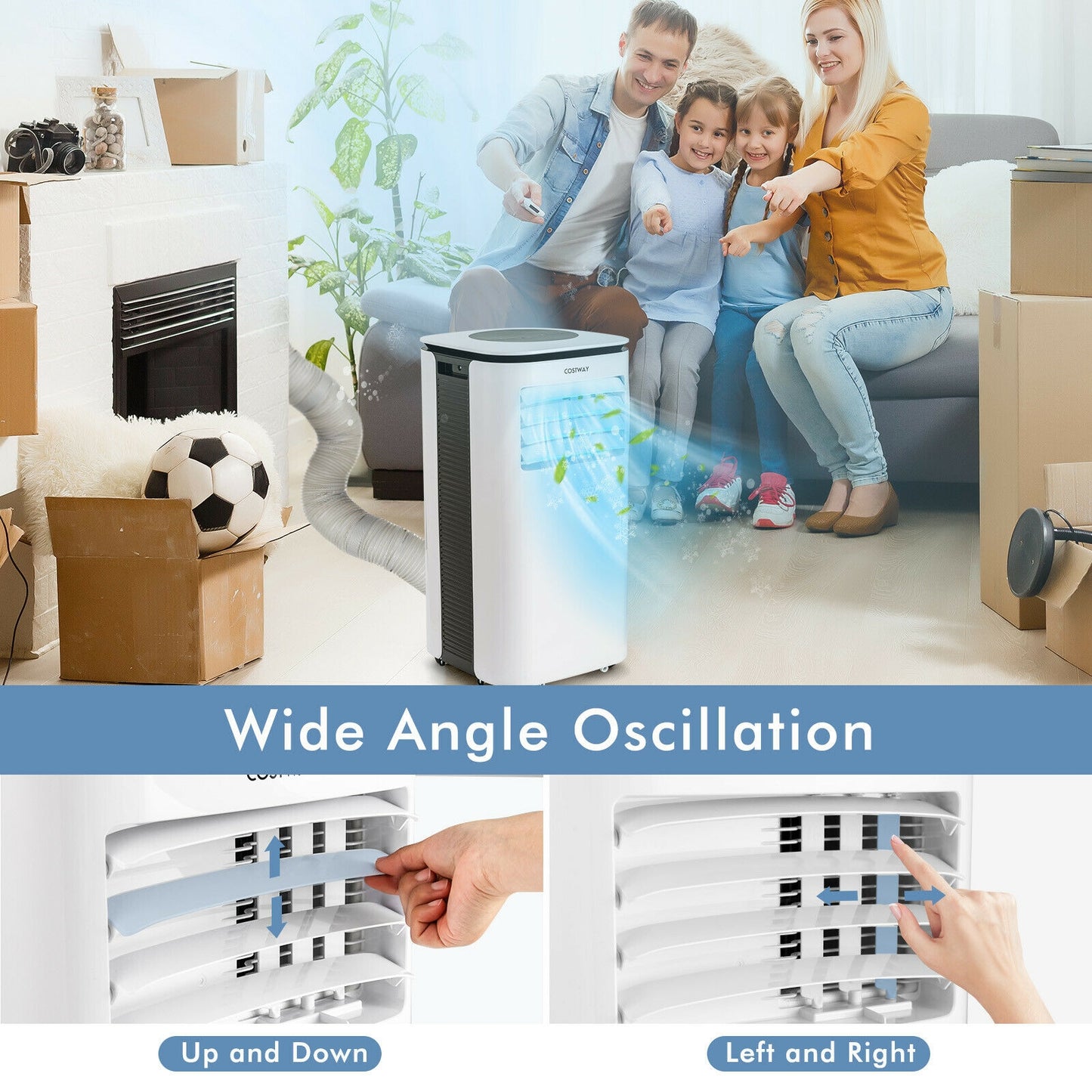 9000 BTU 3 in 1 Portable Air Conditioner with Fan and Dehumidifier, White Portable Air Conditioners at Gallery Canada