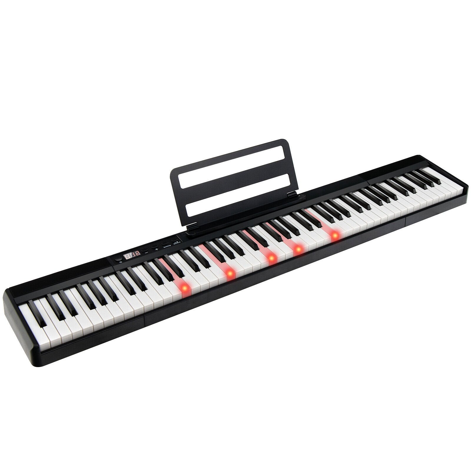 88-Key Portable Electric Lighted Keyboard Piano, Black at Gallery Canada