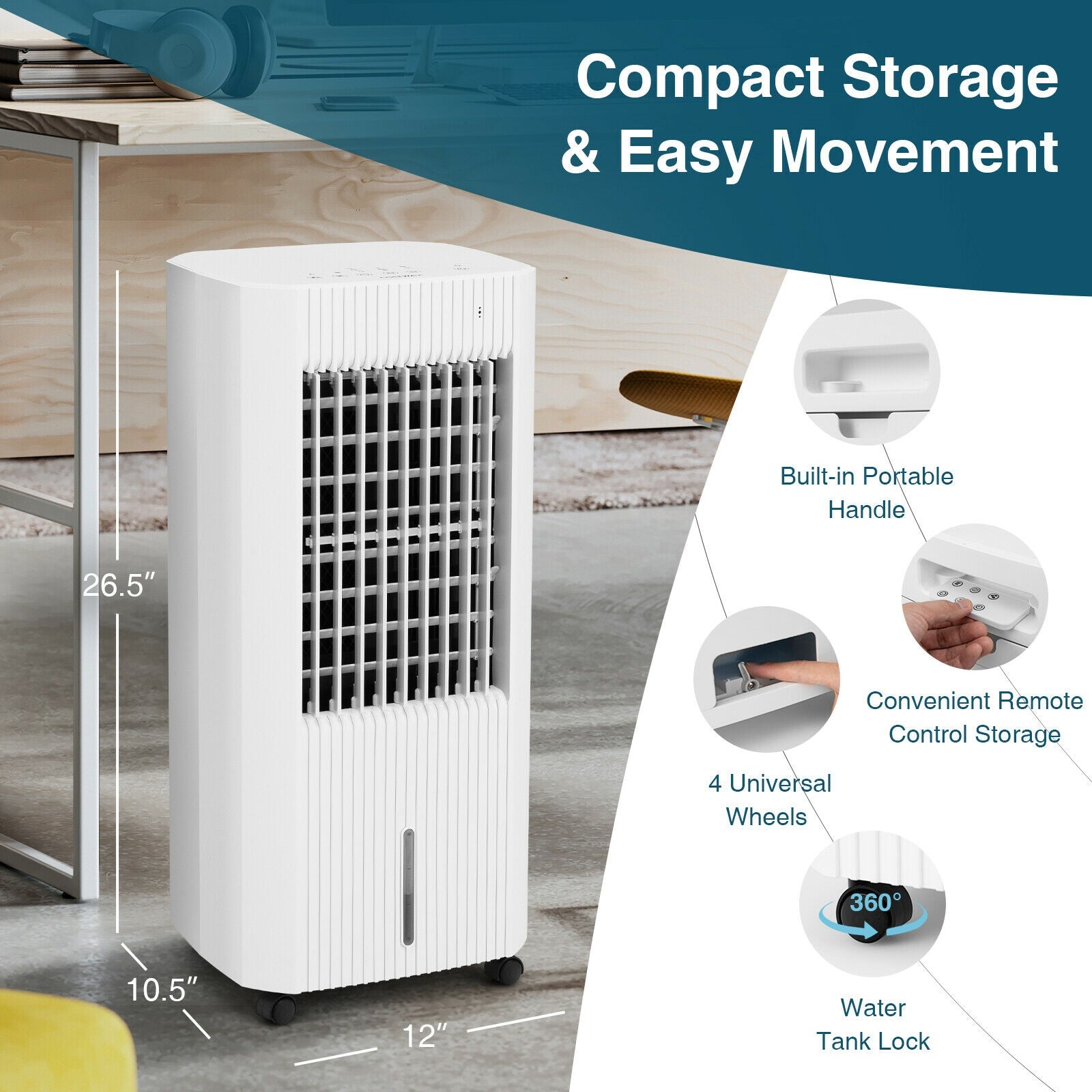 3-in-1 Evaporative Air Cooler with 3 Modes, White Air Coolers at Gallery Canada