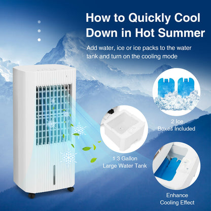 3-in-1 Evaporative Air Cooler with 3 Modes, White Air Coolers at Gallery Canada