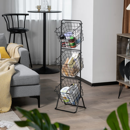 3-Tier Adjustable Fruit Basket Stand, Black Kitchen Organization at Gallery Canada