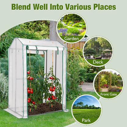 Walk-in Garden Greenhouse Warm House for Plant Growing, White at Gallery Canada
