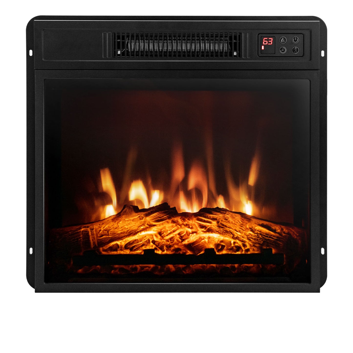 18 Inch Electric Fireplace Inserted with Adjustable LED Flame Fireplaces black at Gallery Canada