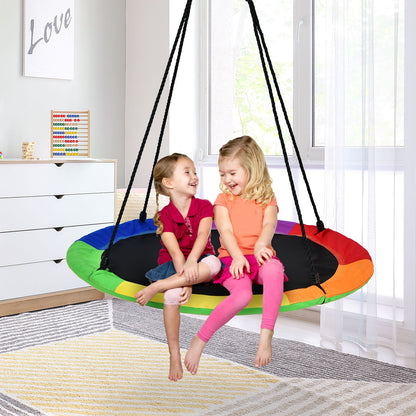 40 Inch Flying Saucer Tree Swing with 2 Hanging Straps for Kids, Green - Gallery Canada
