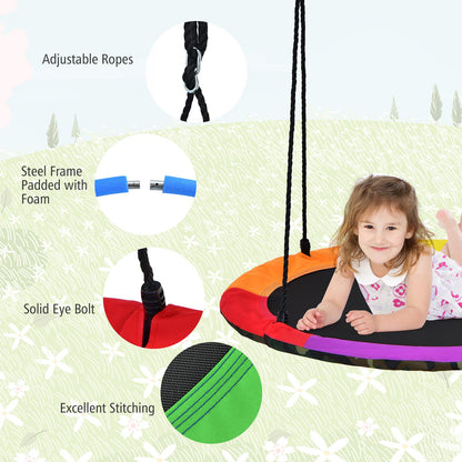 40 Inch Flying Saucer Tree Swing with 2 Hanging Straps for Kids, Camouflage - Gallery Canada