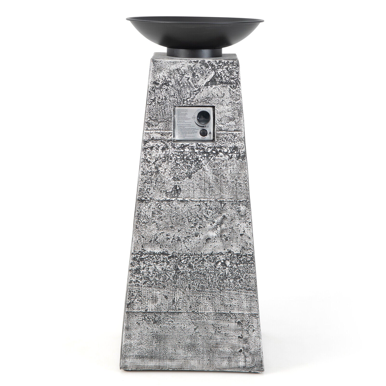 48 Inch Propane Fire Bowl Column, Lava Rocks, PVC Cover, Gray Fire Pits at Gallery Canada