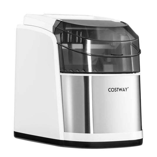 Countertop Ice Maker 26.5lbs/Day with Self-Cleaning Function and Flip Lid, White - Gallery Canada