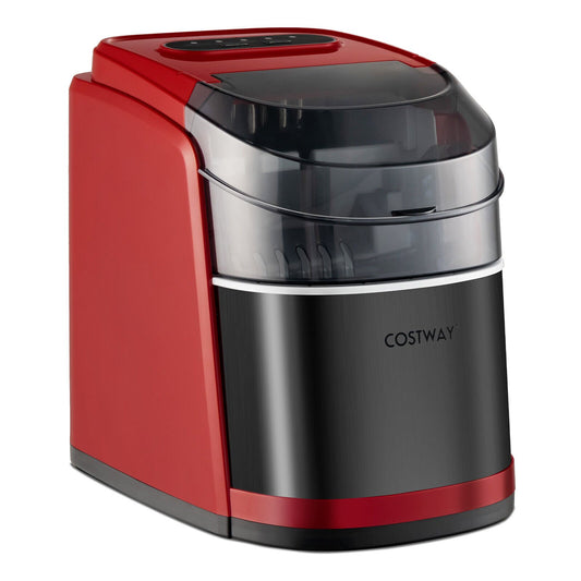 Countertop Ice Maker 26.5lbs/Day with Self-Cleaning Function and Flip Lid, Red - Gallery Canada