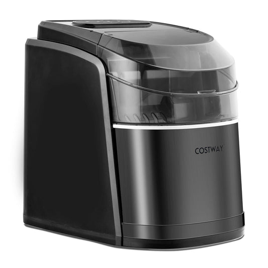 Countertop Ice Maker 26.5lbs/Day with Self-Cleaning Function and Flip Lid, Black - Gallery Canada