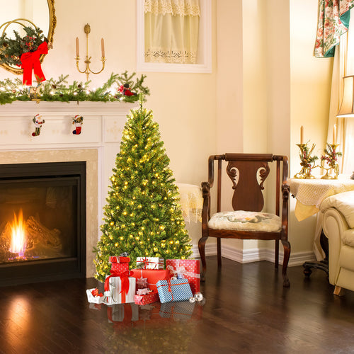 Artificial Hinged Christmas Tree, 4 ft, Green