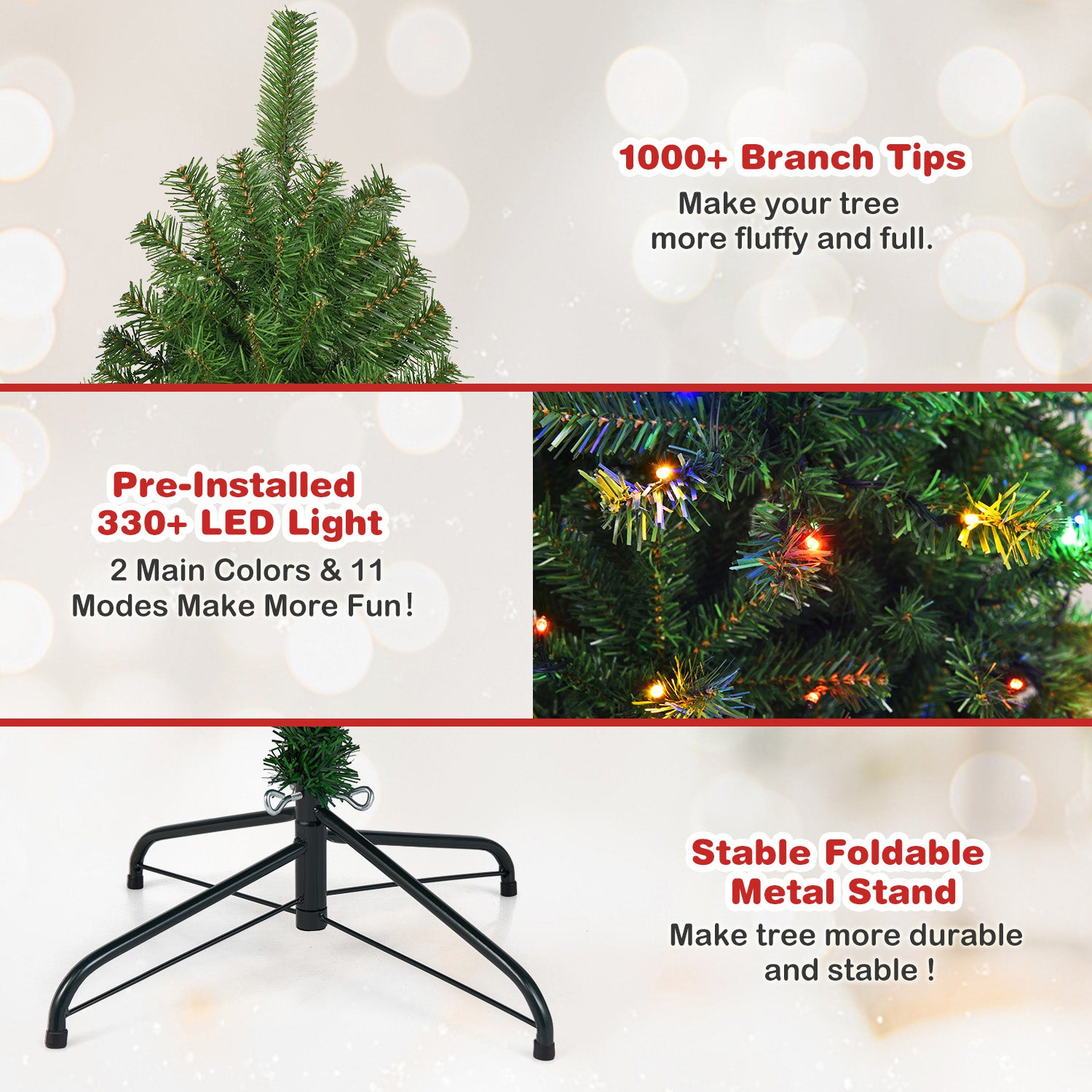 Artificial Hinged Christmas Tree, 6 ft, Green Christmas Tree at Gallery Canada
