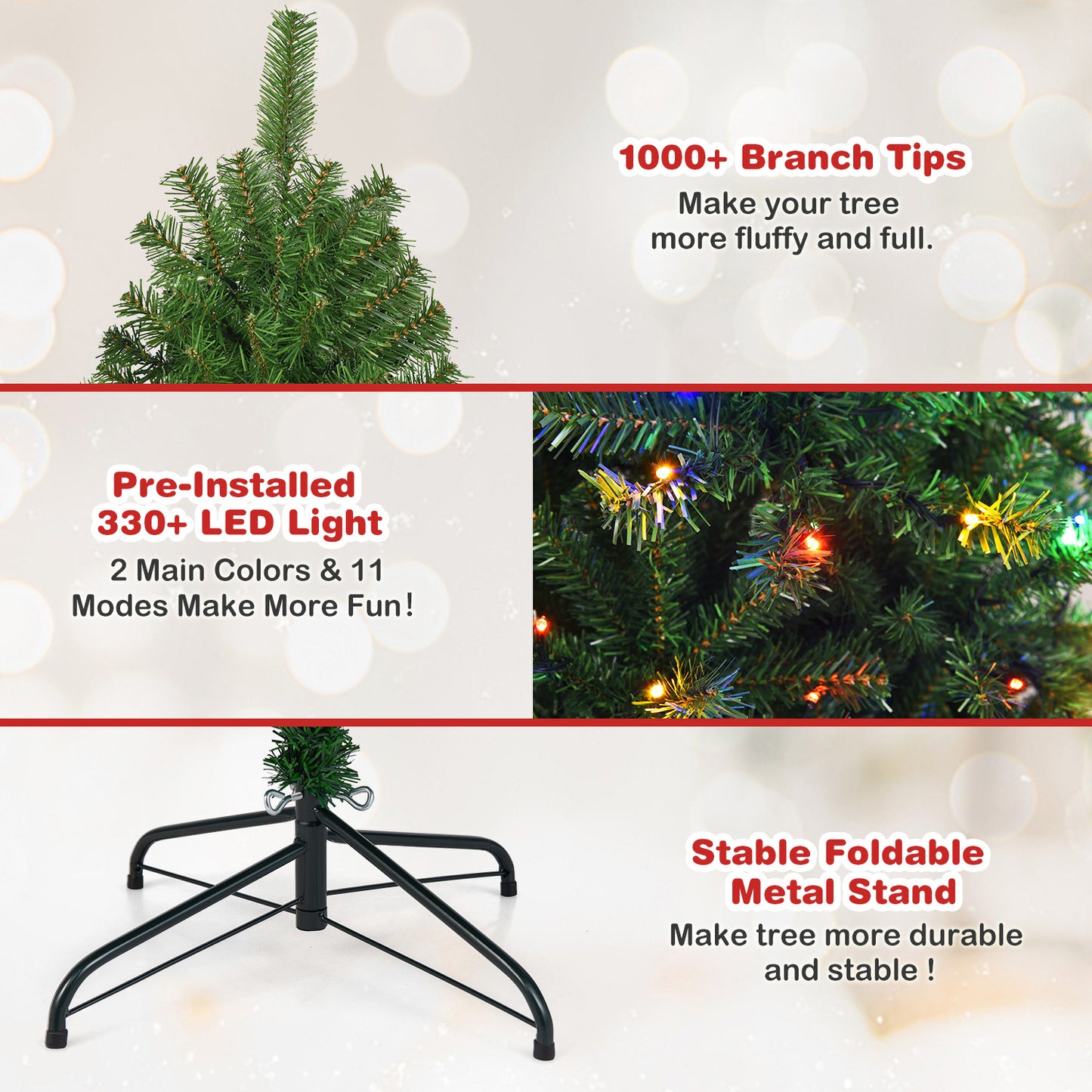 Artificial Hinged Christmas Tree, 6 ft, Green Christmas Tree at Gallery Canada