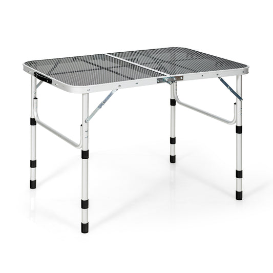 Folding Grill Table, Lightweight Aluminum, Silver Camping Furniture Silver at Gallery Canada