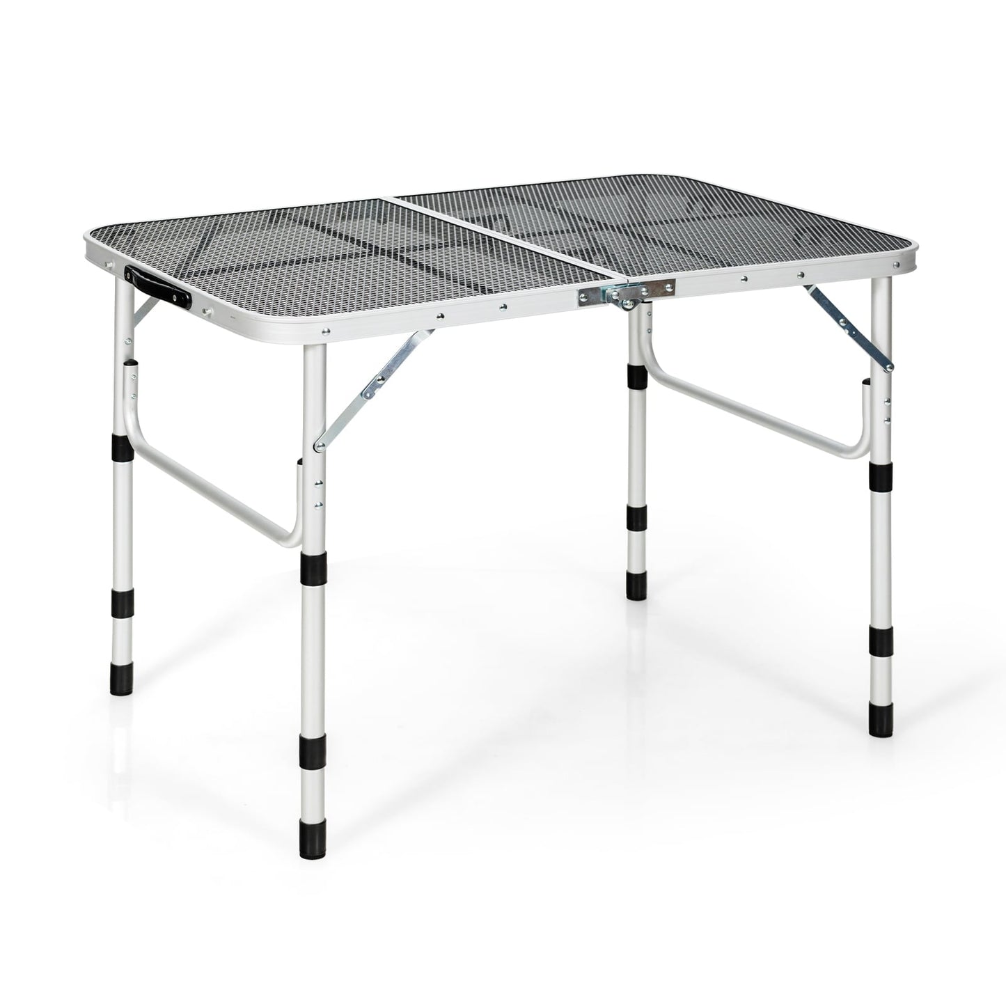 Table de grill pliante, aluminium léger, argent