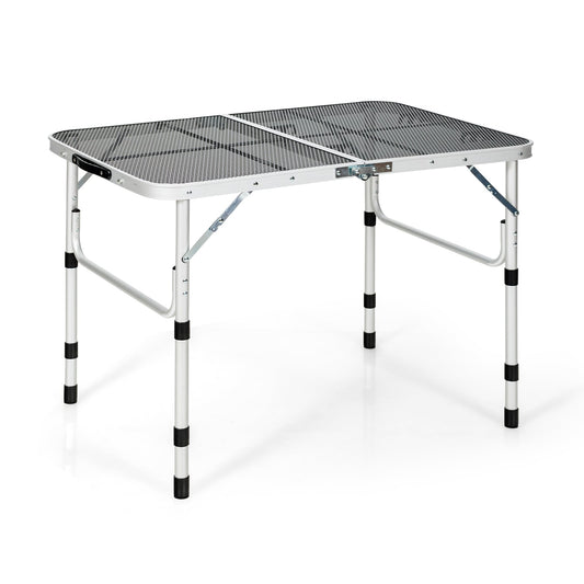 Table de grill pliante, aluminium léger, argent