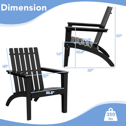 Outdoor Durable Patio Acacia Wood Adirondack Lounge Armchair, Black Adirondack Chairs at Gallery Canada