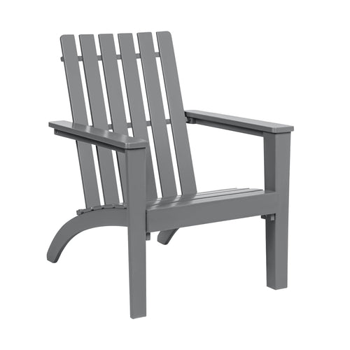 Acacia Wood Adirondack Lounge Armchair, Gray
