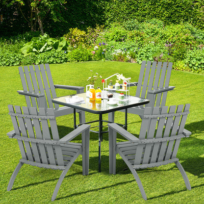 Outdoor Durable Patio Acacia Wood Adirondack Lounge Armchair, Gray Adirondack Chairs at Gallery Canada