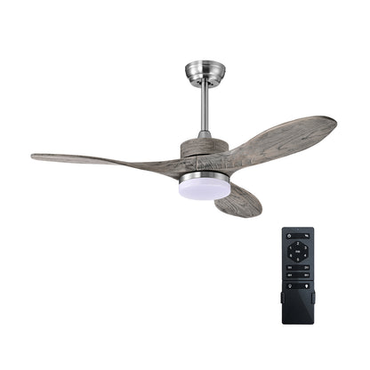 48 Inch Wood Ceiling Fan With LED Lights, 6 Speed, Silver Ceiling Fans at Gallery Canada