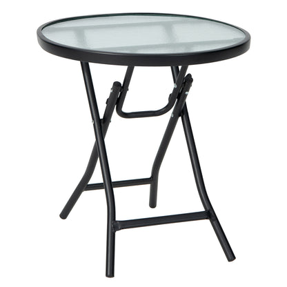 Patio Side Table, Tempered Glass Tabletop, Black Patio Coffee Tables at Gallery Canada
