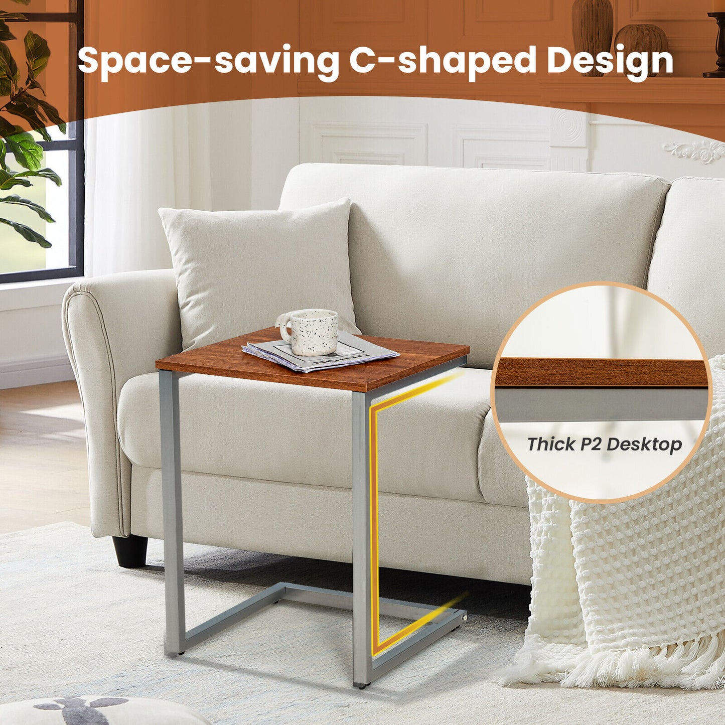 3 Pieces Multifunctional Coffee End Table Set, Brown End & Side Tables at Gallery Canada