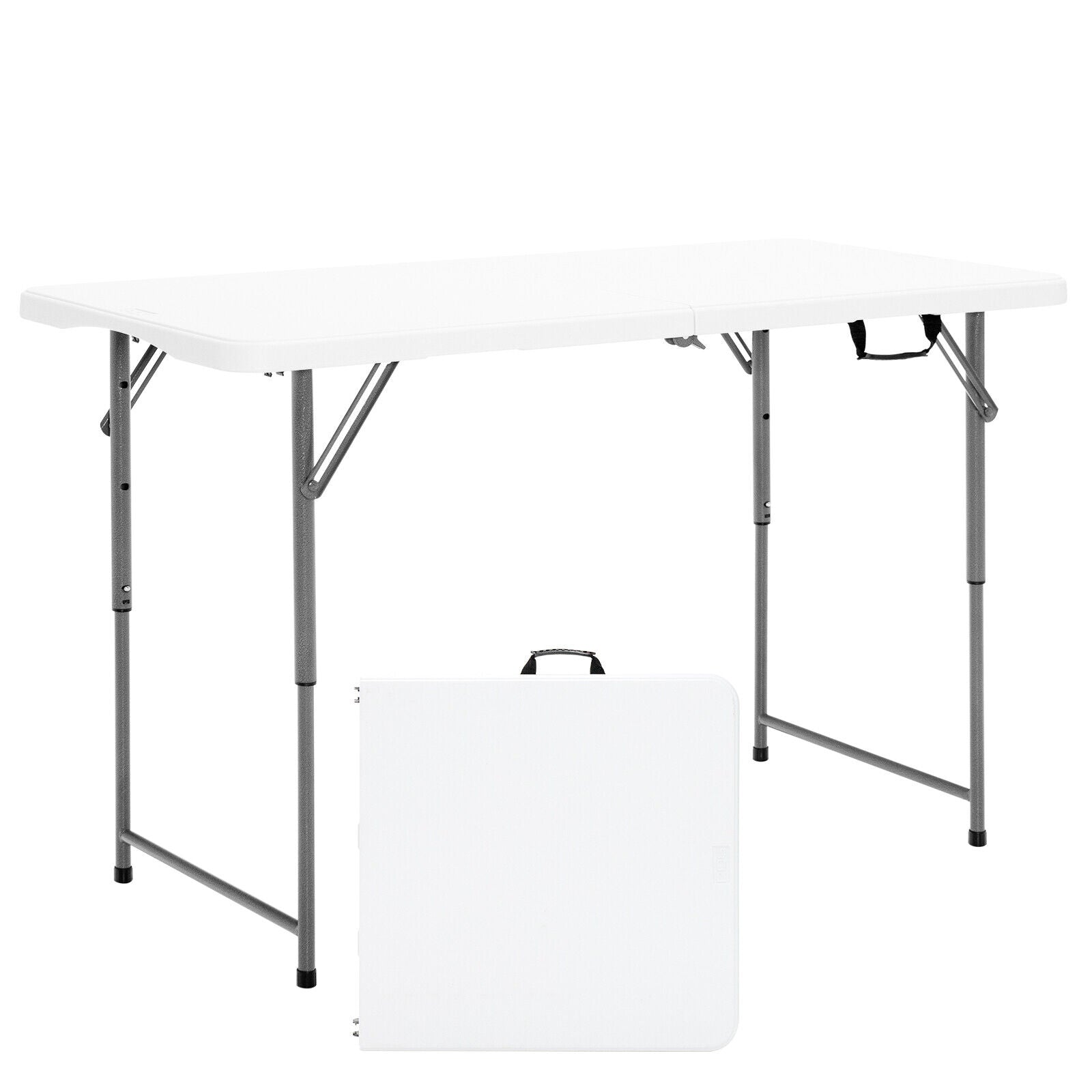 3-Level Height Adjustable Folding Table, White Camping Furniture at Gallery Canada